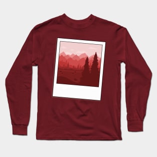 One Colour Red landscape Long Sleeve T-Shirt